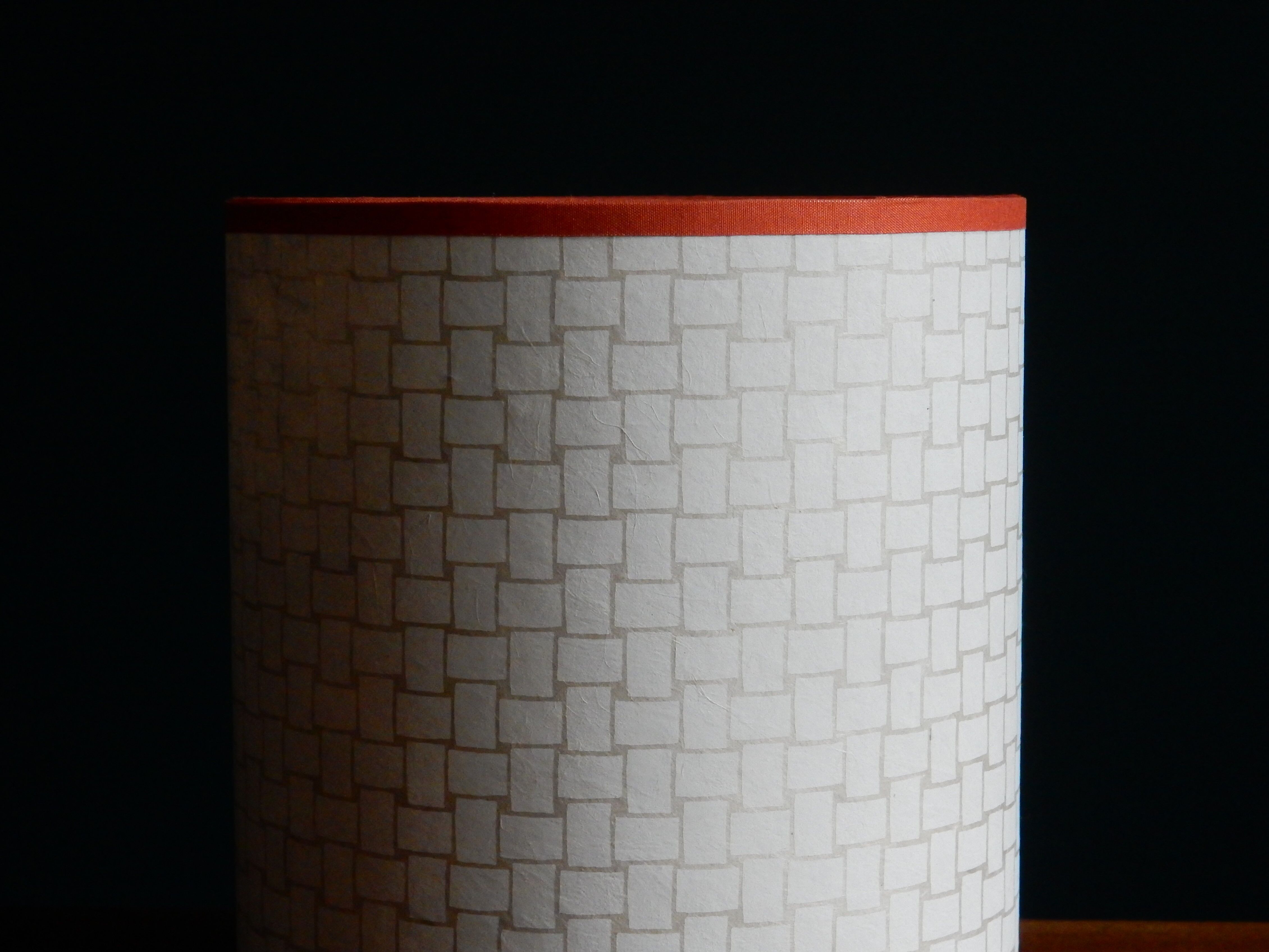Nepalese paper cylindrical lampshade