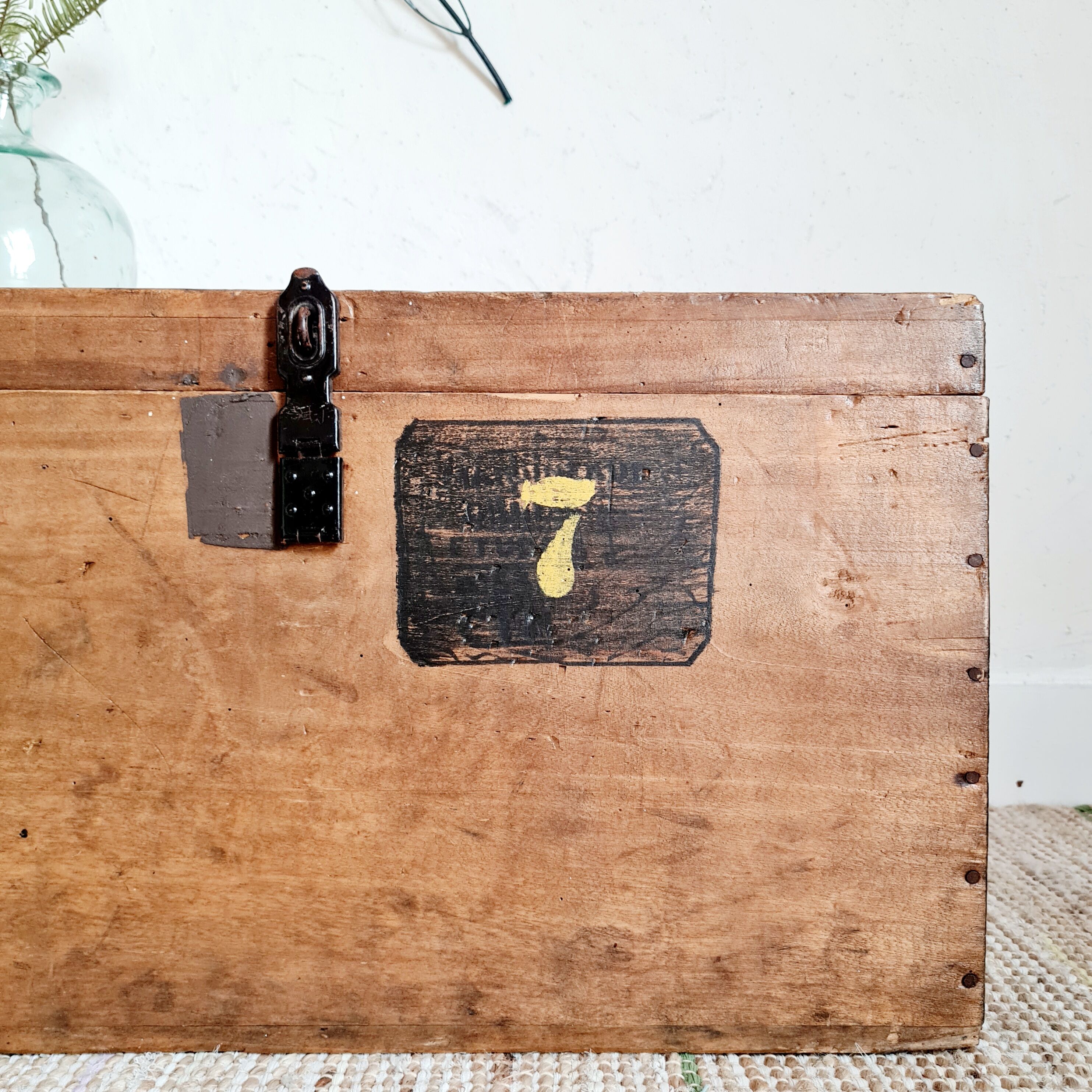 Compartmentalized old wooden chest