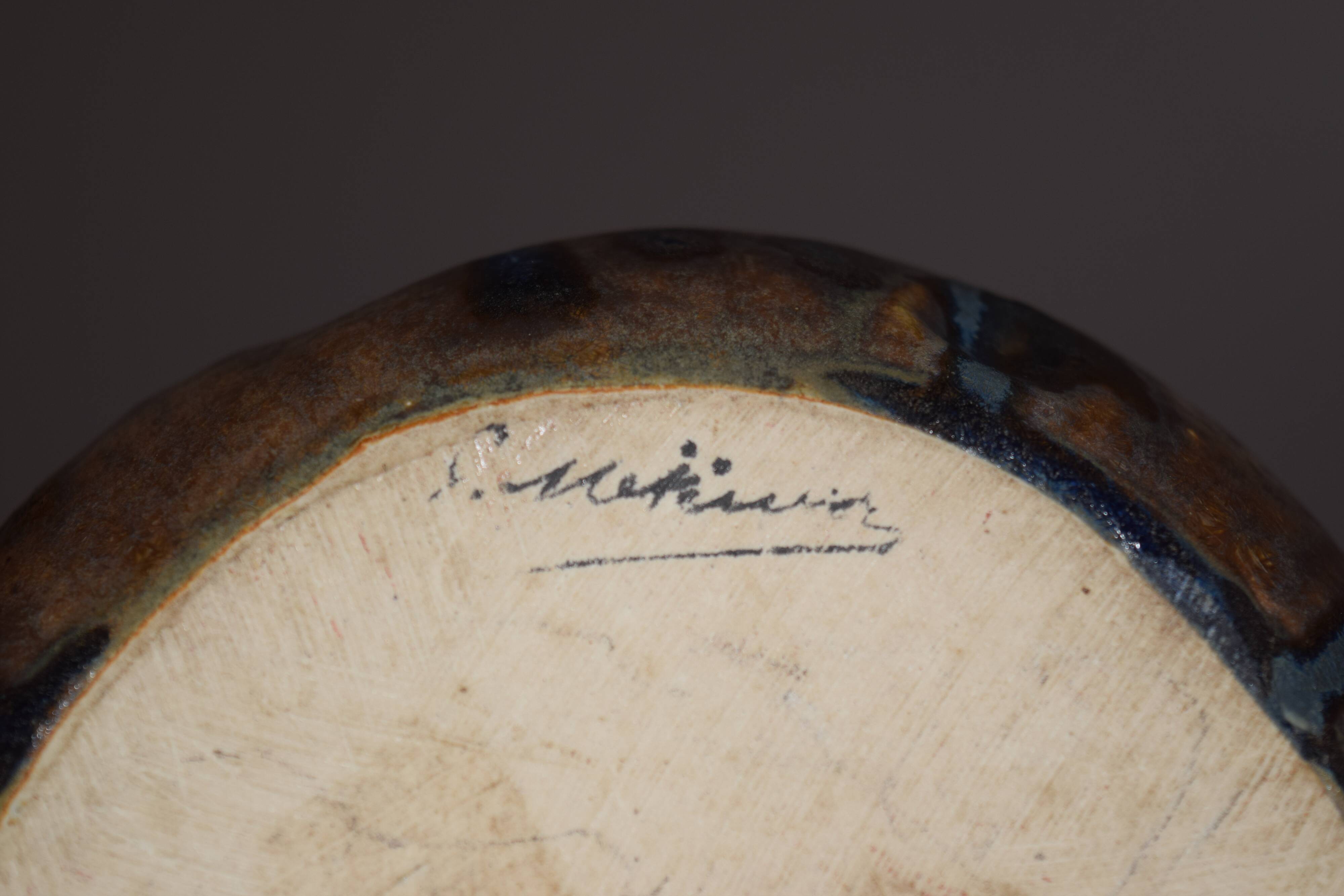 Martin signed stoneware vase