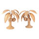 Pair of rattan coconut palm lamps