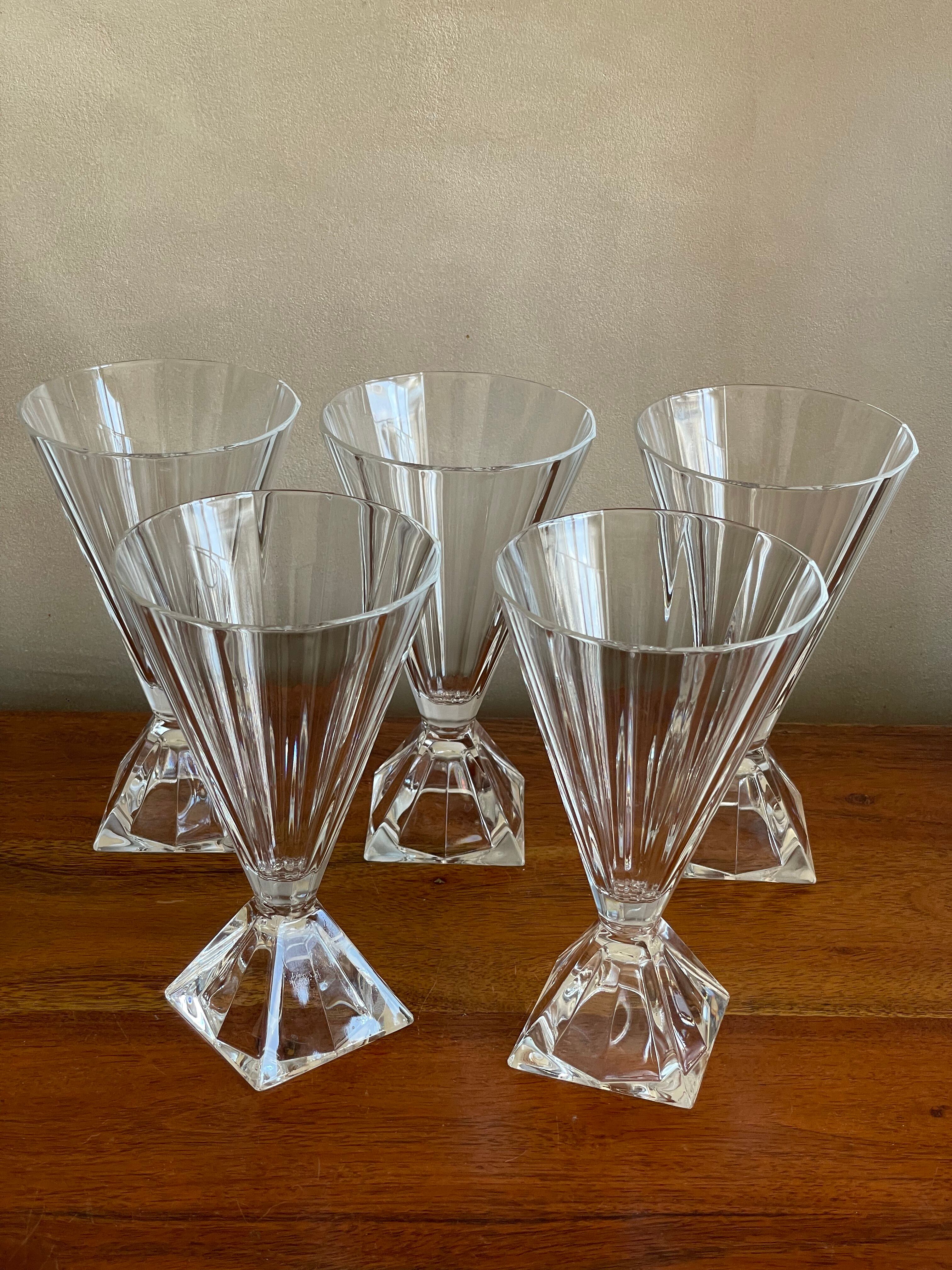 Art Deco crystal champagne coupes from Arques