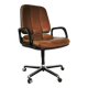 Leather desk chair, Vitra, designed by Wolfgang Mueller, 1970s.