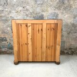 Ancien meuble vasque evier bois zinc 19ème