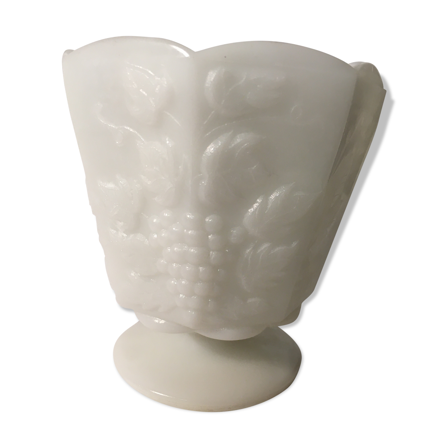 White opal glass vase