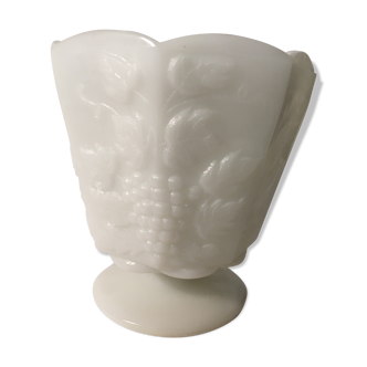 White opal glass vase