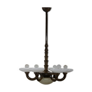 Lustre Art déco en bois,