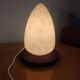Vintage marbled glass egg lamp – wooden base – 1970s