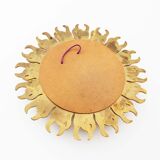 Vintage 1970's gilt sunburst mirror - vintage gilt sunburst convex mirror