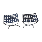 Pair of metal curule splashes