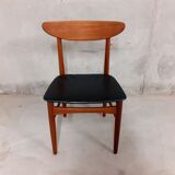 Chaise scandinave danoise vintage en teck années 60, estampillée Dyrlund Denmark