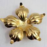 Pair of brass "flower" candlesticks