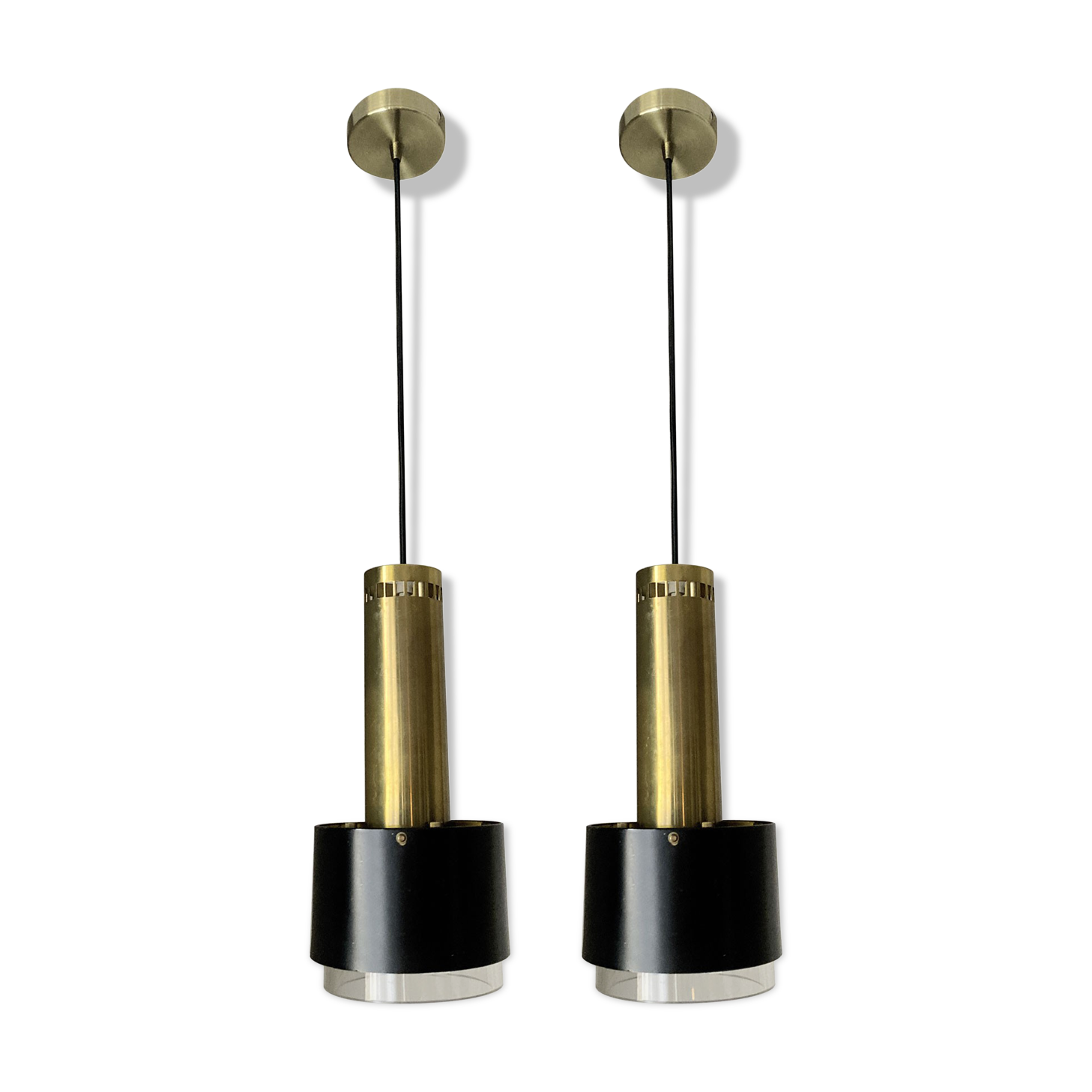 Scandinavian brass pendants Kay Kørping for Lyfa 1960