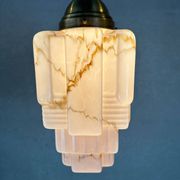 Art deco skyscraper – marbled pink opaline and brass