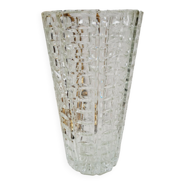 Vase verre ciselé Années 70