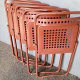 5 foldable chairs metal vintage ep 1970