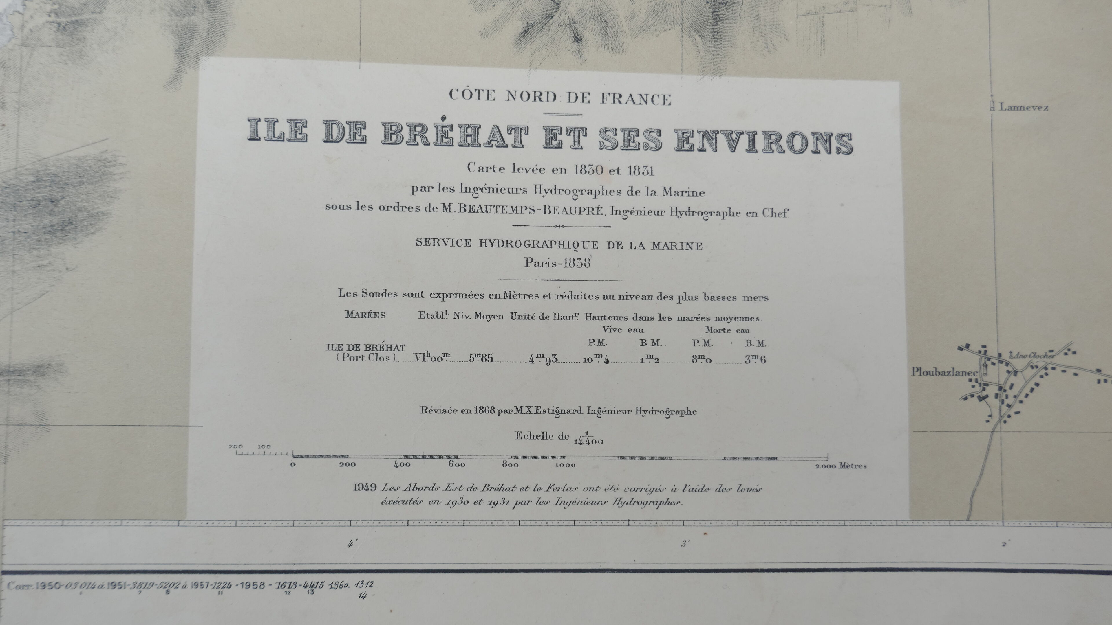 Ancient marine map of the island of Brehat and its surroundings