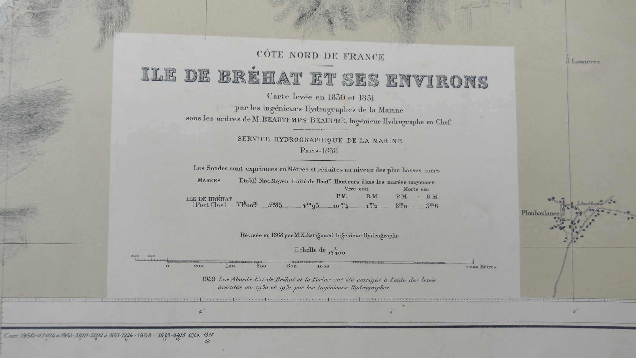 Ancient marine map of the island of Brehat and its surroundings