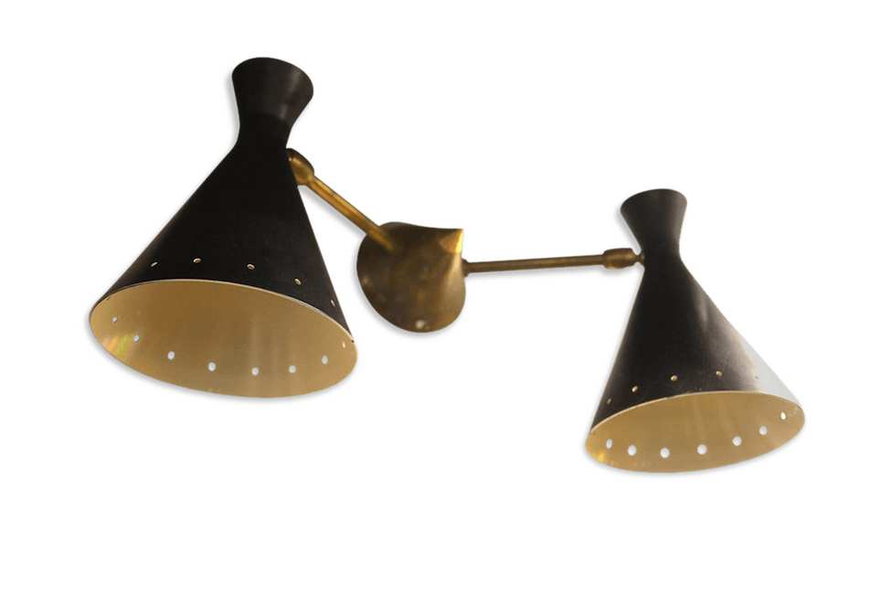 Wall lamp Double Black Casserole