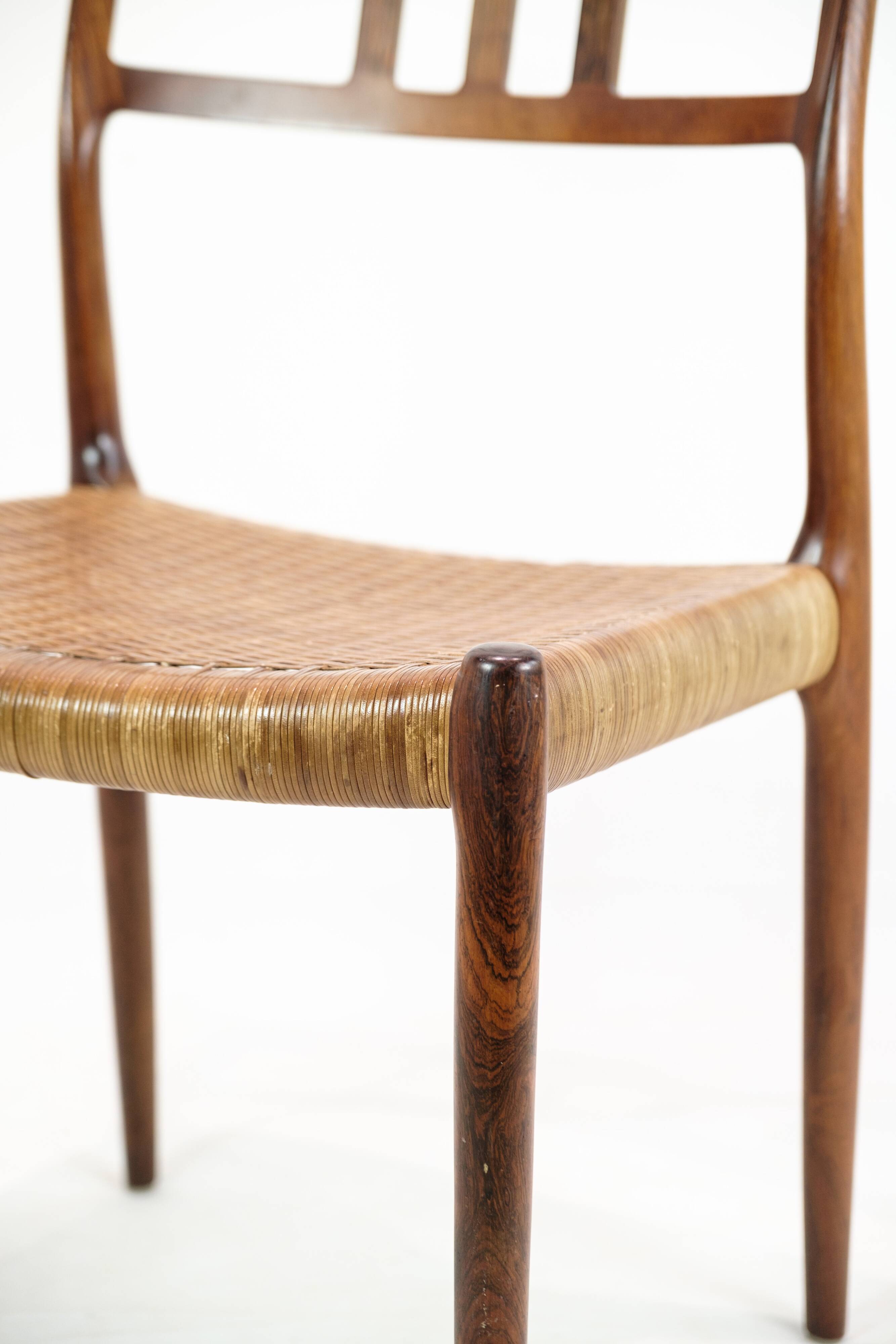 Set Of Four Dining Chairs Model 79 In Rosewood By N.O Møller For JL Møller