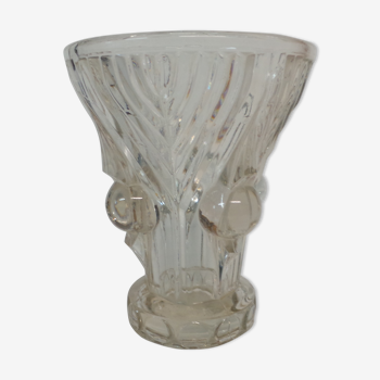 Glass vase with balls