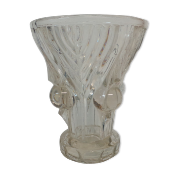 Vase en verre evasé à boules