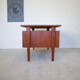 FM60 Executive Desk in Teak by Kai Kristiansen for Feldballes Møbelfabrik, 1960s
