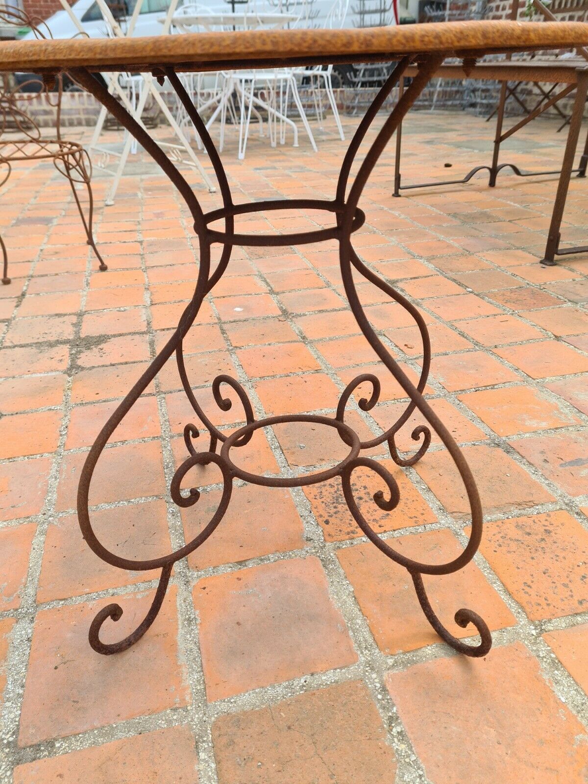Wrought iron garden coffee table