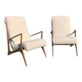 Pair of modern VK armchairs by J.Graz in caviuna, 1950s