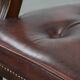 Brown cowhide leather Chesterfield desk/dining/side chair in English style