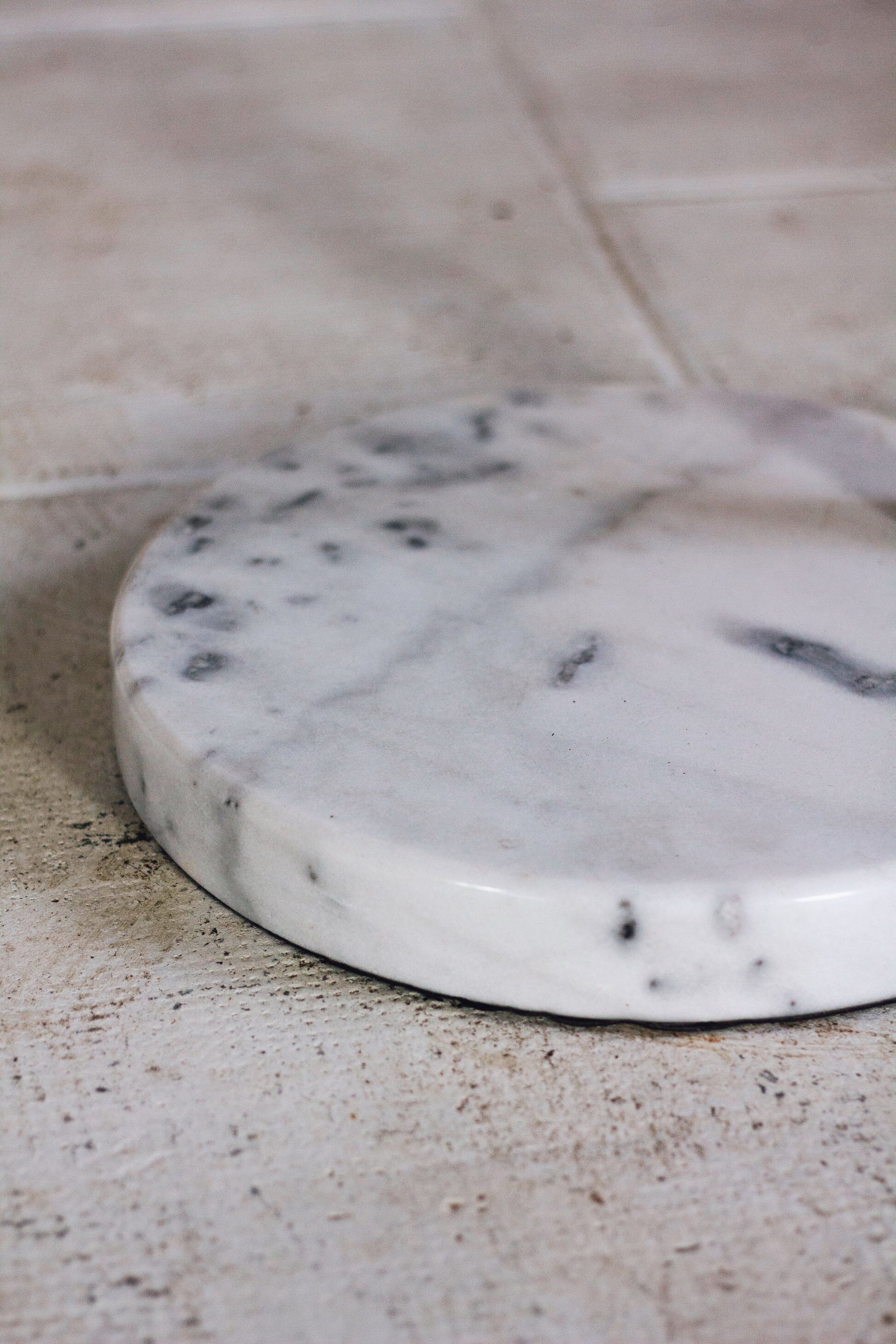 Arc floor lamp in chrome and marble, 1970