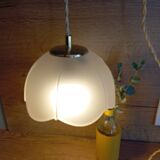 Lampe baladeuse verre dépoli blanc, vintage