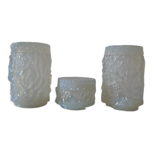 3 pots verre opalescent
