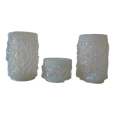 3 pots verre opalescent 60's geoffrey baxter