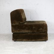 Foam and velvet heater "amber", convertible, France, circa 1970.