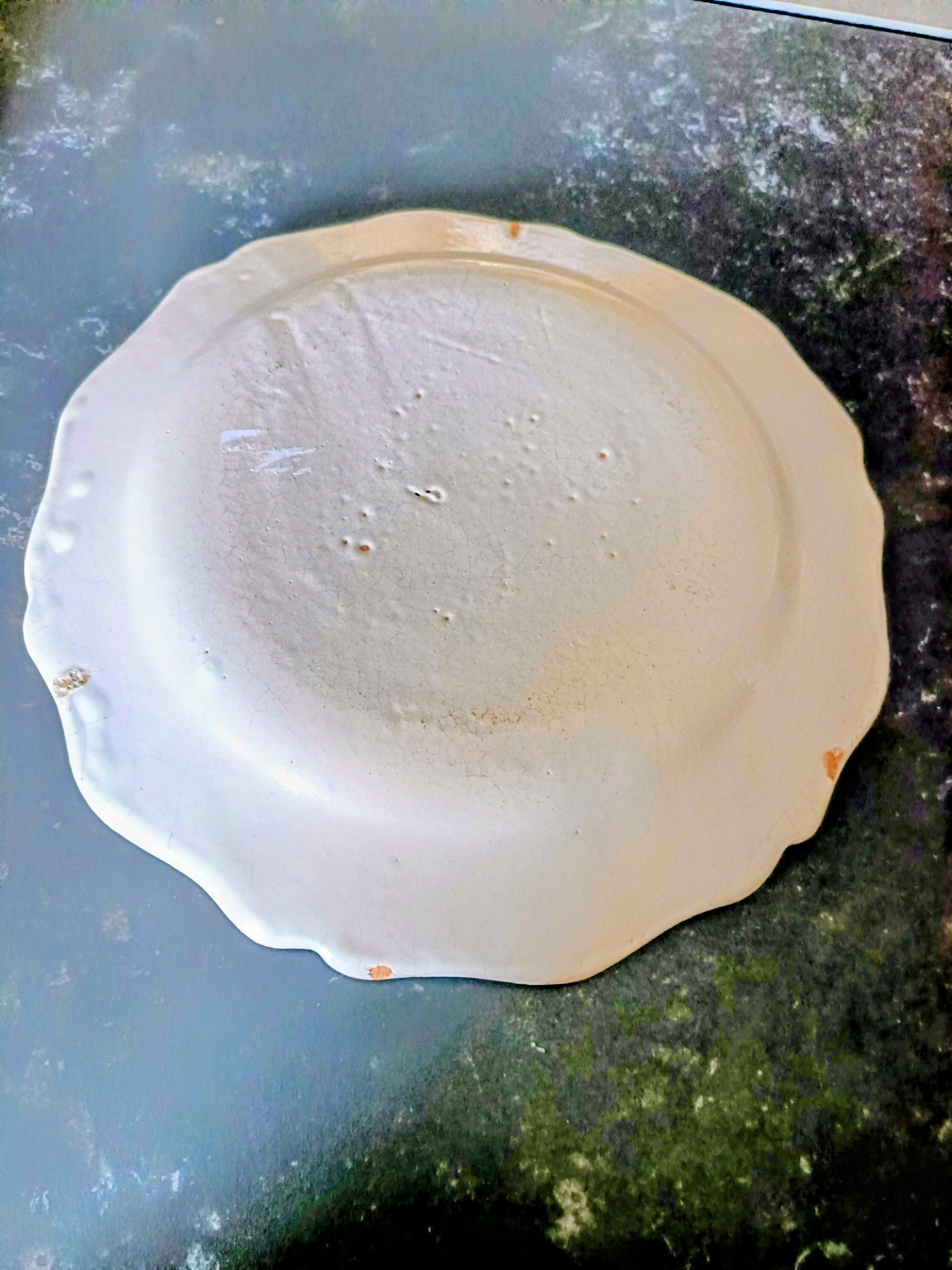 Large earthenware dish Malicorne 18th century