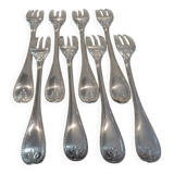 8 silver-plated cake forks by Christofle Malmaison Empire