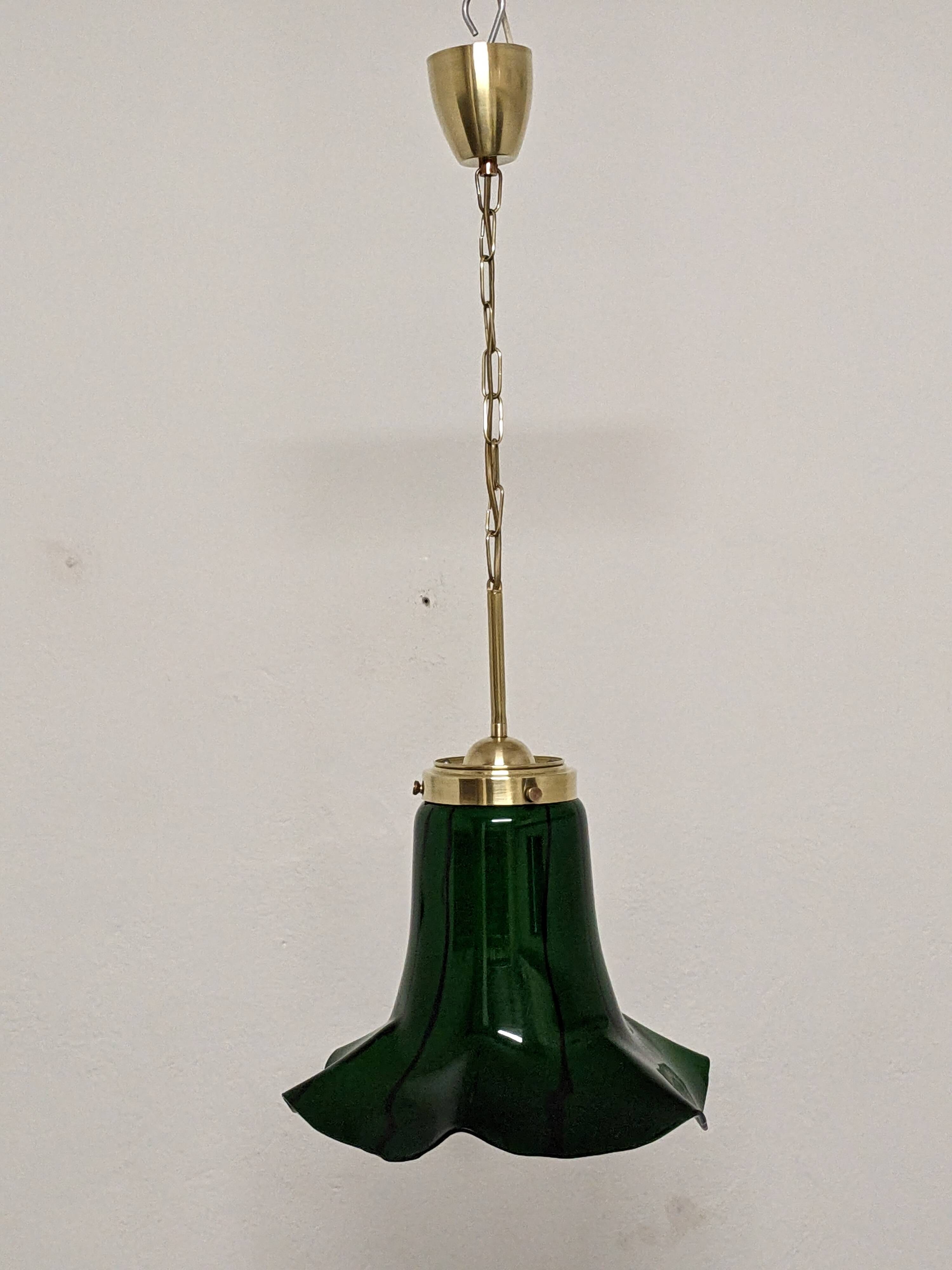 Art Nouveau style Murano glass pendant light, Italy circa 1950