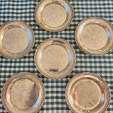 6 coasters engraved in silver metal