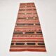 3x10 Red & Black Striped Kilim Runner Rug, 90x309Cm