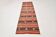 3x10 Red & Black Striped Kilim Runner Rug, 90x309Cm