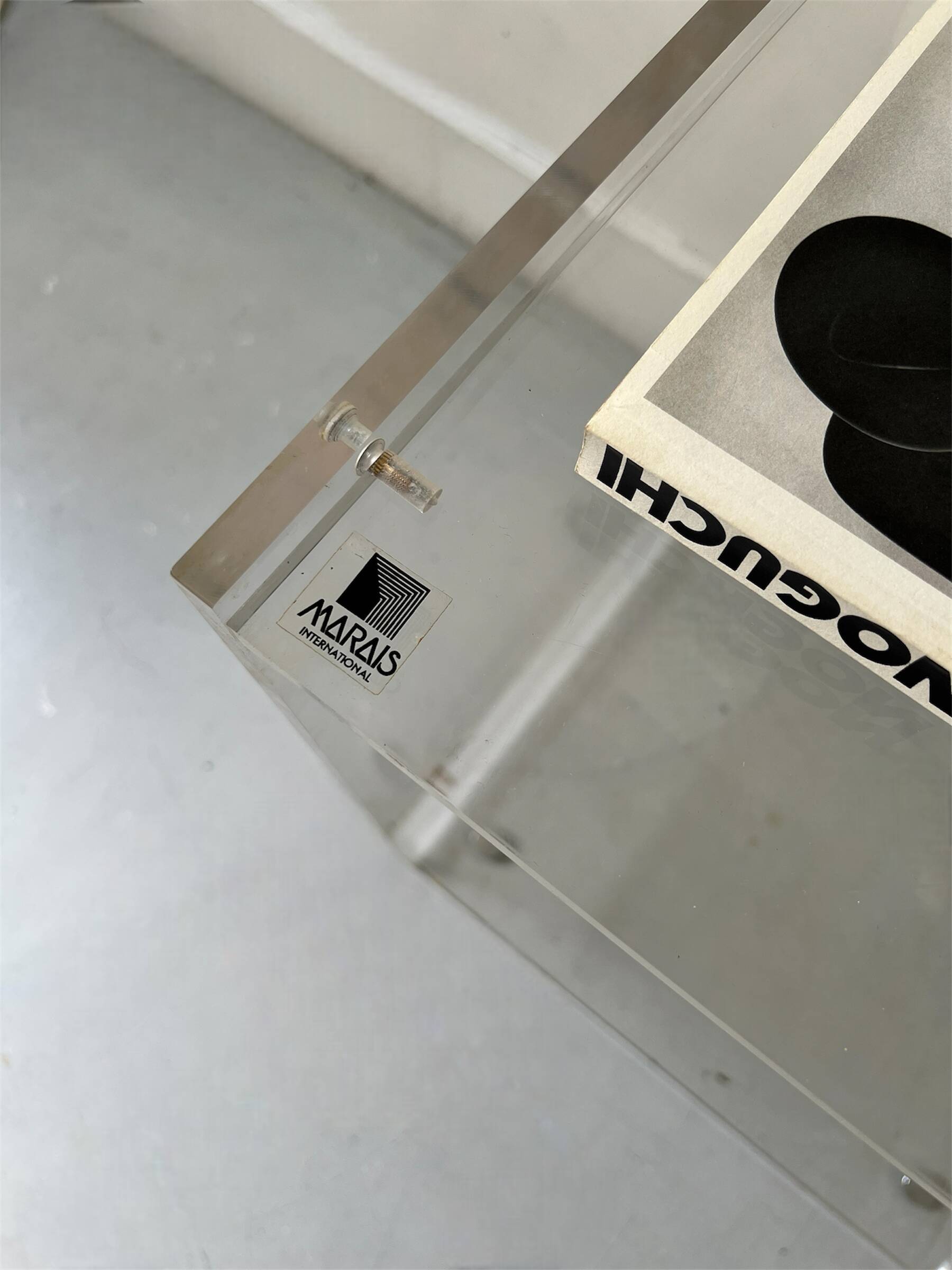 Designer plexiglass bookcase, Les Invisibles Marais International 70's
