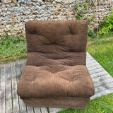 Vintage 1970s brown corduroy armchair