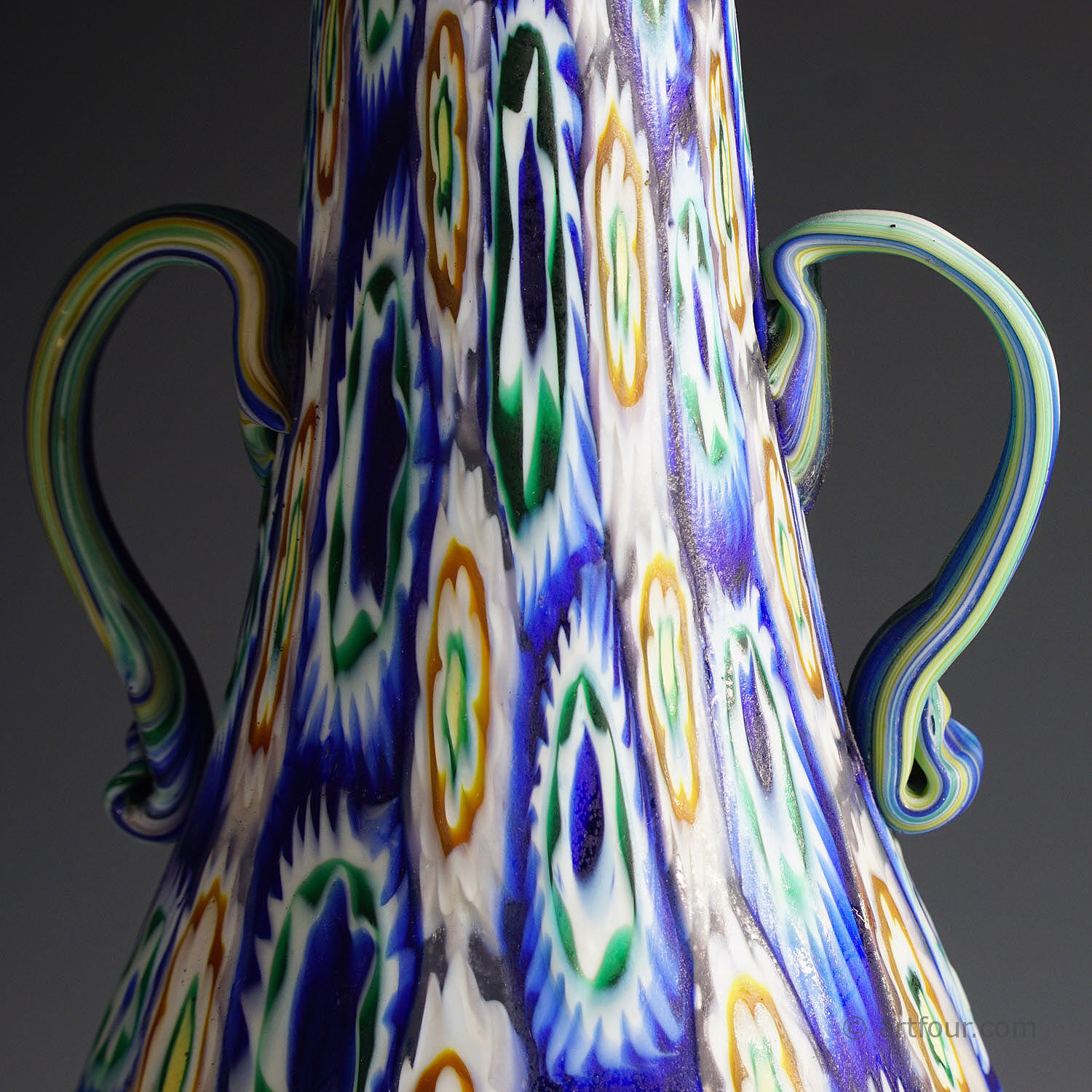 Vase Vetreria Fratelli Toso Millefiori Murrine, Murano early 20th century