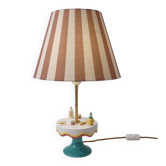 Lampe de table en céramique florentine vintage des années 50 par MAF, italienne.