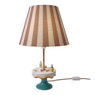 Lampe de table en céramique florentine vintage des années 50 par MAF, italienne.