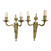 2 ou 3 appliques en bronze de style Louis XVI Empire Neoclassique