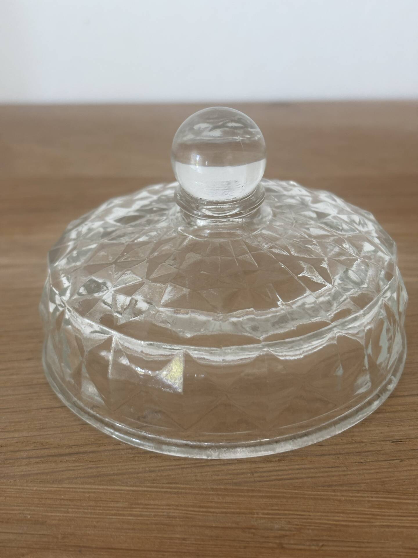 Vintage pretty candy box or cut glass sugar bowl