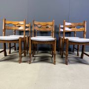 Brutalist dining chairs, set of 6 - 1960s