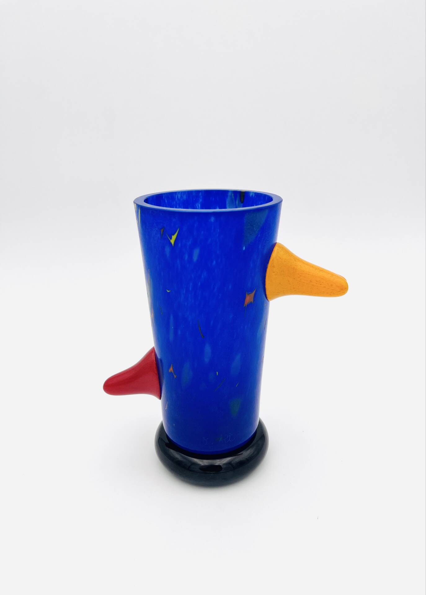 Vase Sculpture Otmar Alt Rosenthal Studio Line Glass Cobalt Signed 16cm