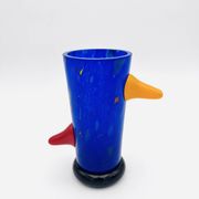 Vase Sculpture Otmar Alt Rosenthal Studio Line Glass Cobalt Signed 16cm